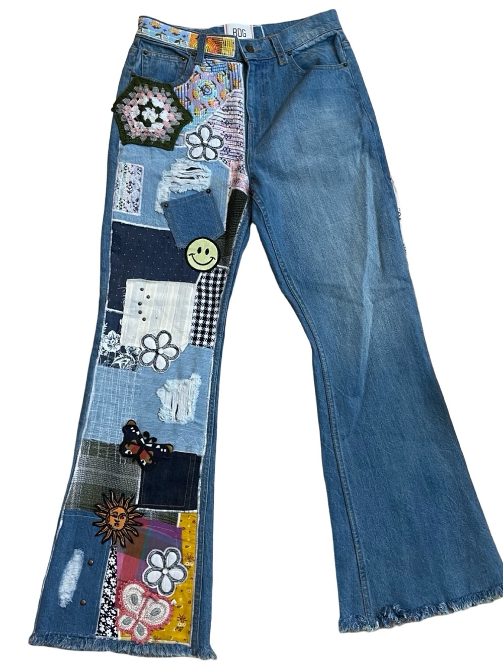BDG Urban Outfitters Patchwork Jeans Hippie Bohemian - Picture 2 of 14